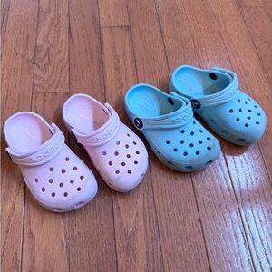 CROCS toddler size 7C- Light Pink and blue